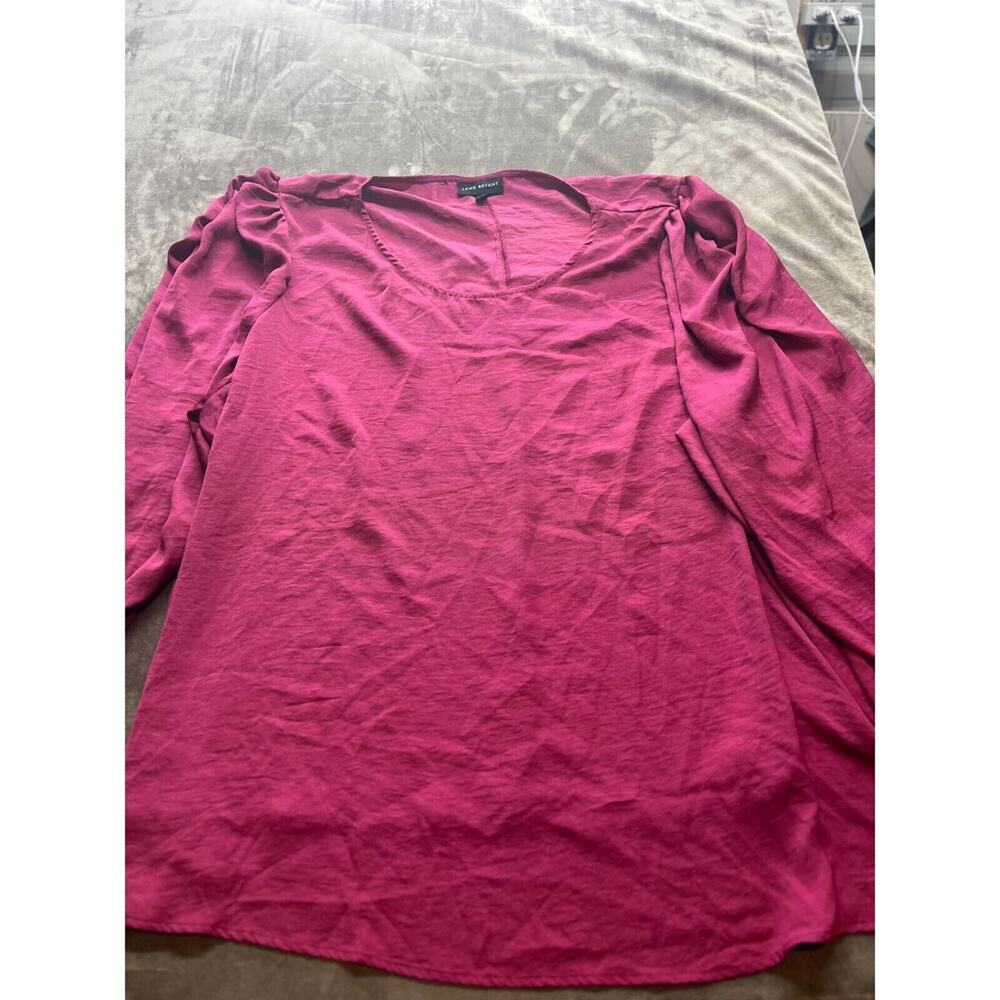 Lane Bryant Size 34/36 Red Maroon 3/4 Sleeve Knit Top Shirt